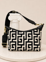 Black/Beige Meander Adjustable Bag