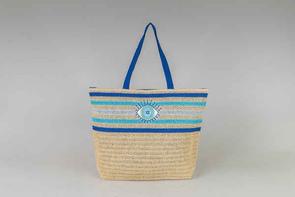 Woven Beach Bag with Mati