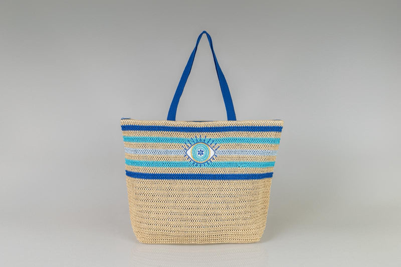 Woven Beach Bag with Mati