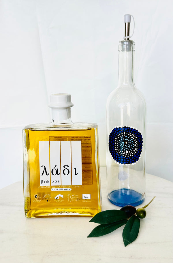 Hand Painted Mati Olive Oil Dispenser