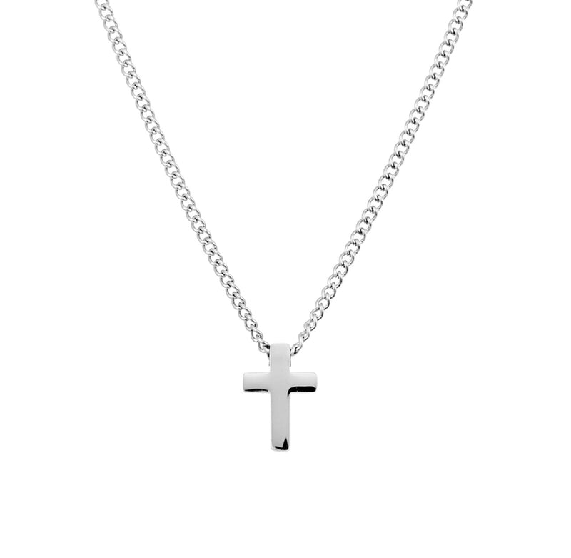Stainless Steel Open Curb Chain Cross Necklace