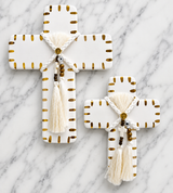 Ceramic White and Gold Cross