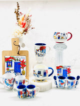 Greek Door and Cat Mini Cappuccino Mug