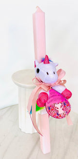 Pink Easter Lambatha with Greek  ‘My Much Loved Godchild’ Pendant