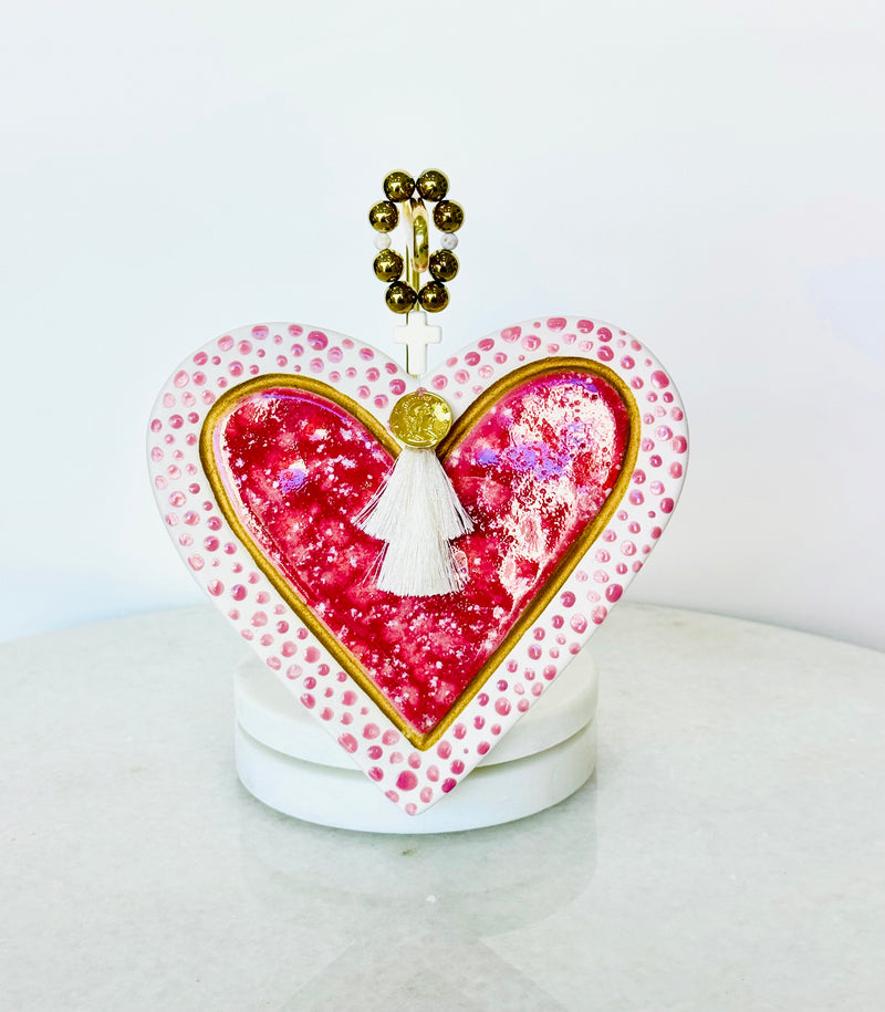 Ceramic Heart Decor - Pink