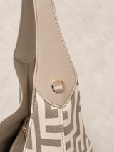 Beige/White Meander Large Bag