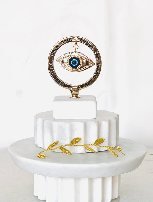 Greek Wishes Marble Decor with Mati