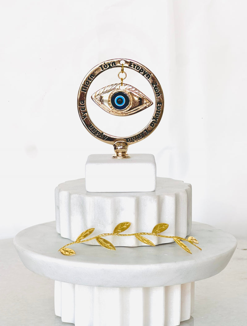 Greek Wishes Marble Decor with Mati