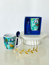 Greek Village Life Espresso Cup with Spoon