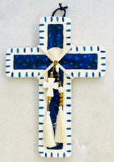 Grecian Blue Ceramic Cross