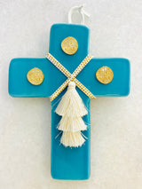 NIKA Coin Turquoise Ceramic Cross