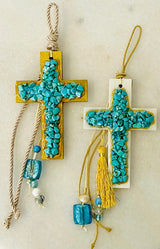 Turquoise Crystal Cross