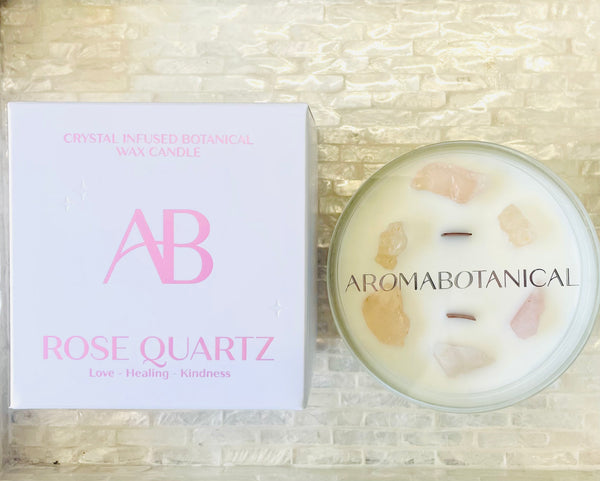 Rose Quartz Crystal Candle