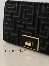 Meander Embossed Clutch with Lock