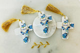 Greek Mama, Yiayia, Nona Blue Floral Cross