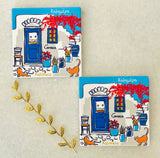 Greek Village Street Cat Coasters