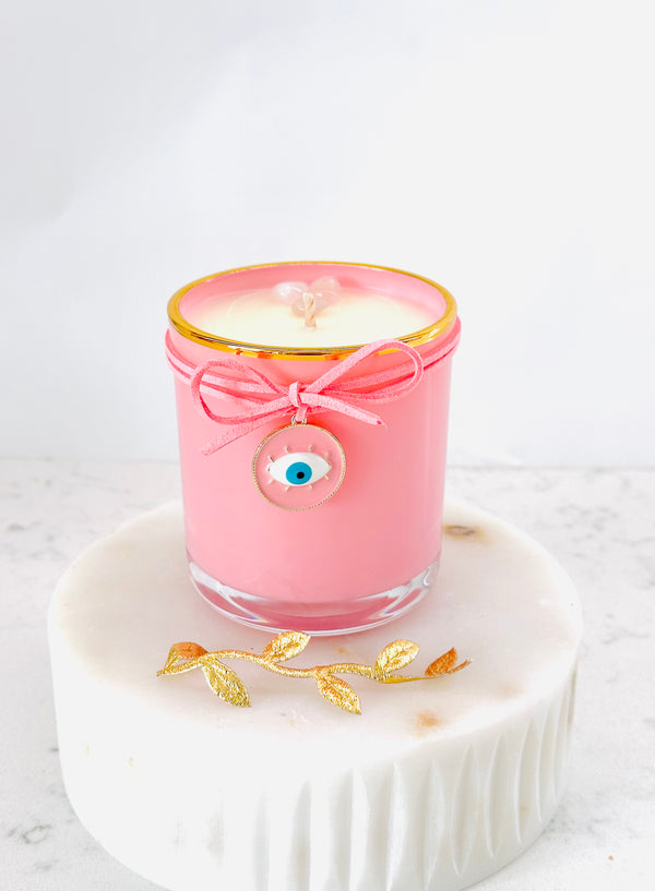 Pink Mati Pendant Candle