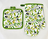 Olive Mati Pot Holder and Oven Glove