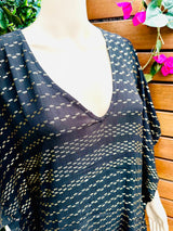 Black Kaftan with Gold Sequins