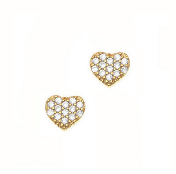 Gold Heart Crystal Earrings