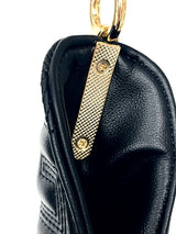Meander Embossed Shoulder Bag with Gold Chain