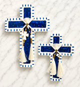 Grecian Blue Ceramic Cross