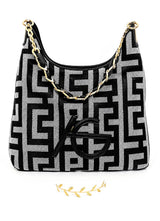 Meander Shoulder Bag with Gold Chain