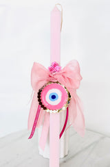 Pink Lambatha with Pink & Gold Mati Pendant