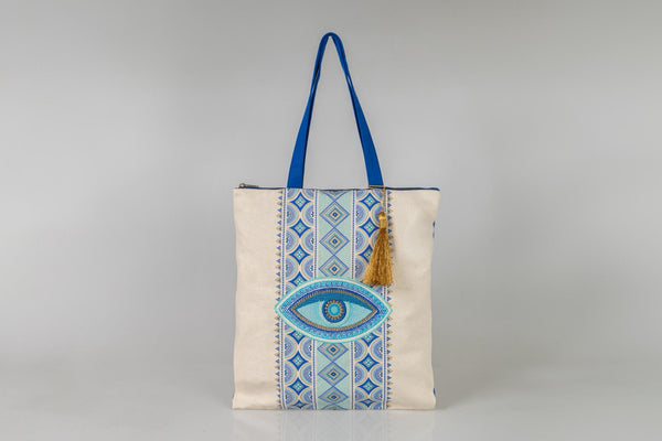 Turquoise Mati Tote Bag