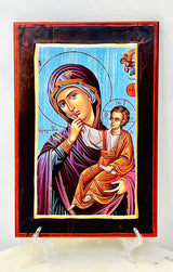 Panayia and Baby Jesus Large Blue Icon