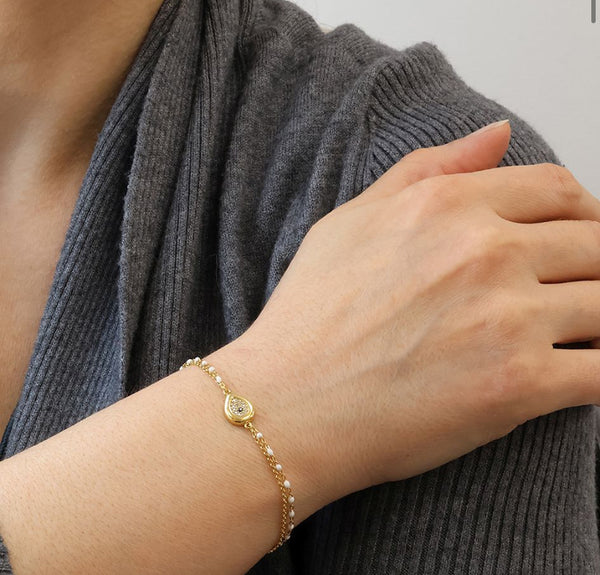 Gold Mati Beaded Bracelet