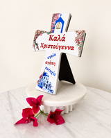 Greek Island Christmas Cross Tile