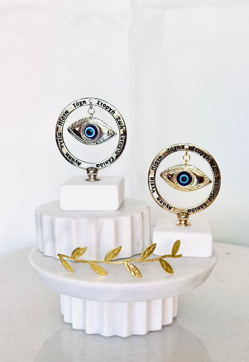 Greek Wishes Marble Decor with Mati