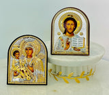 Jesus & Panayia Silver Icon