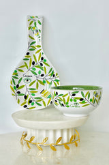 Olive Mati Spoon Holder and Bowl