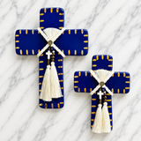 Blue and Gold Ceramic Cross