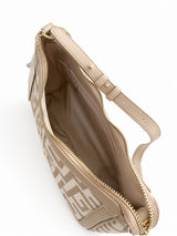 Beige/White Meander Shoulder Bag