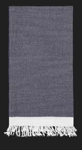 Simple White & Navy Beach Towel