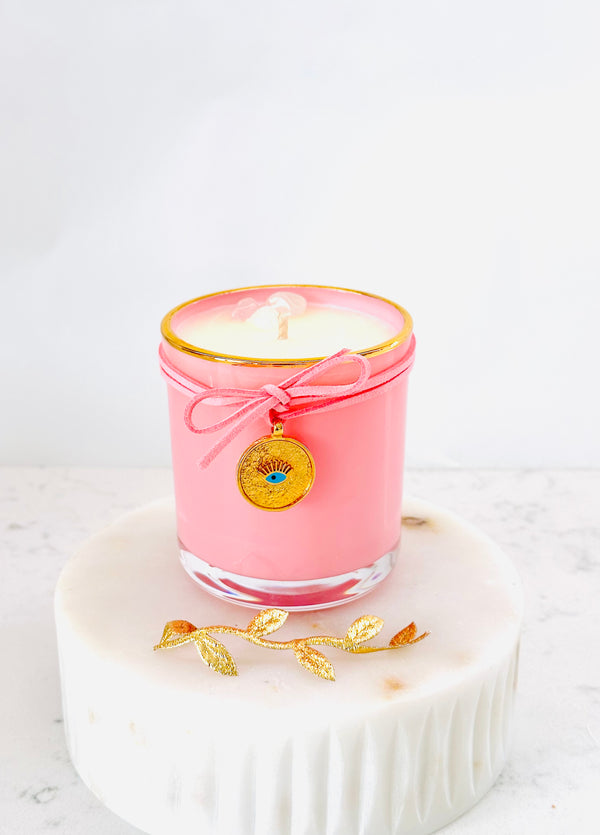 Gold Mati Pink Candle