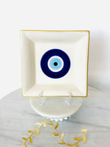 Cobalt Blue Mati Display Plate with Gold Trim