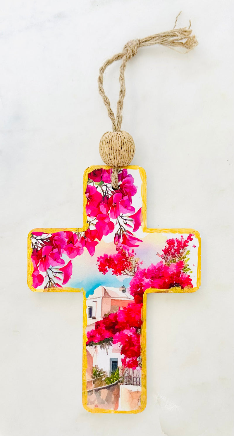 Gold & Pink Santorini Bougainvillea  Cross