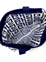 Navy Meander Tote Bag