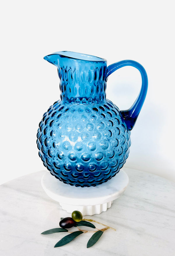 Sea Blue Glass Water Jug