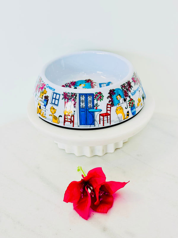 Greek Island Inspired Pet Bowl