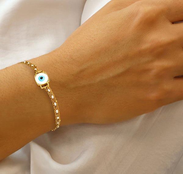 Gold Mati Beaded Bracelet