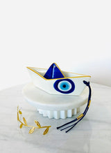 Cobalt Blue Mati Greek Boat Decor
