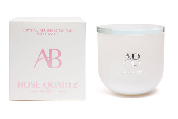 Rose Quartz Crystal Candle