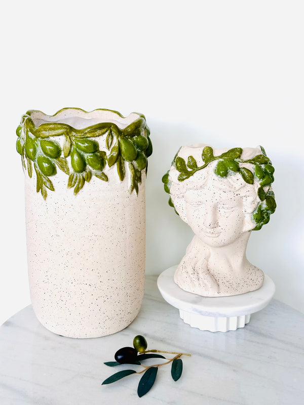 Large Vase with Olive Design