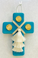 NIKA Coin Turquoise Ceramic Cross