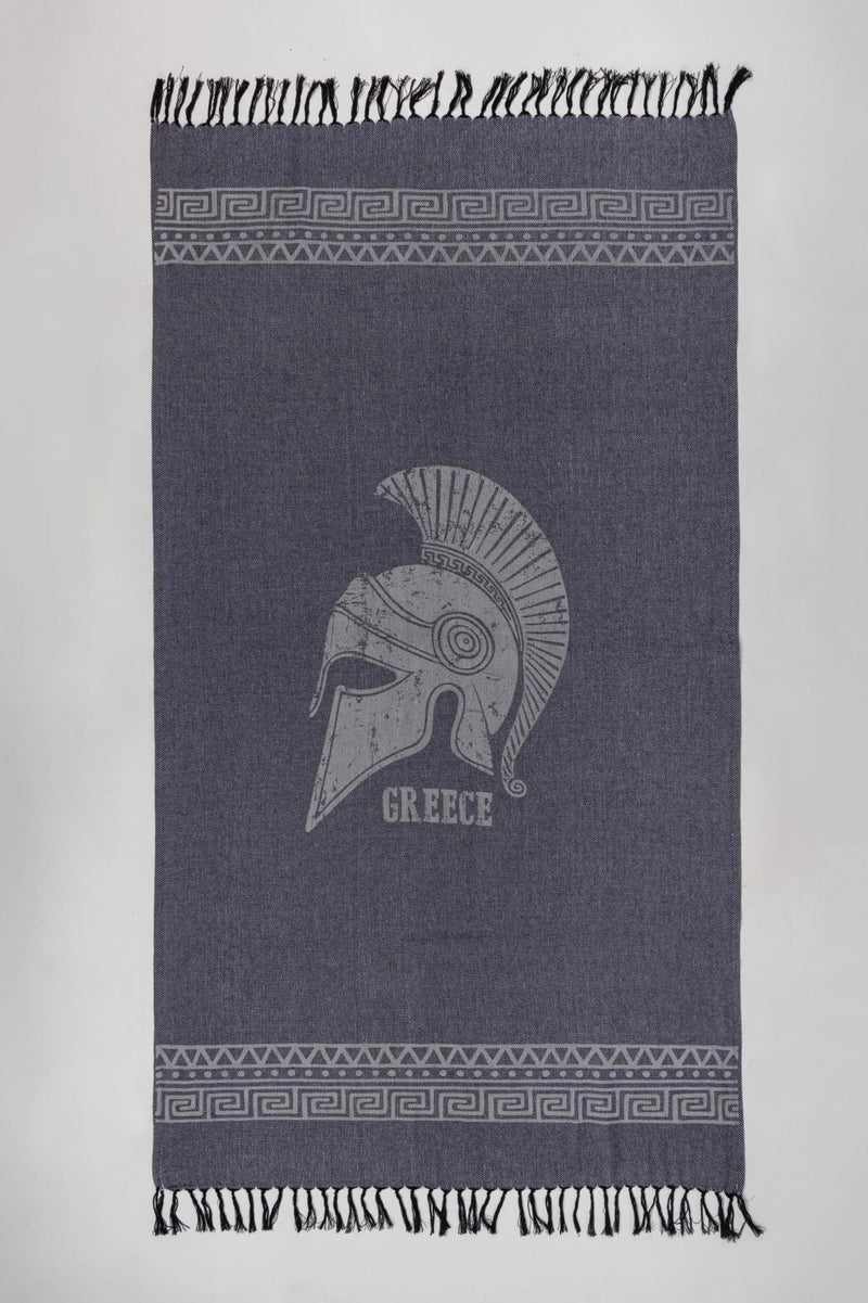 Spartan Greece Beach Towel - Charcoal
